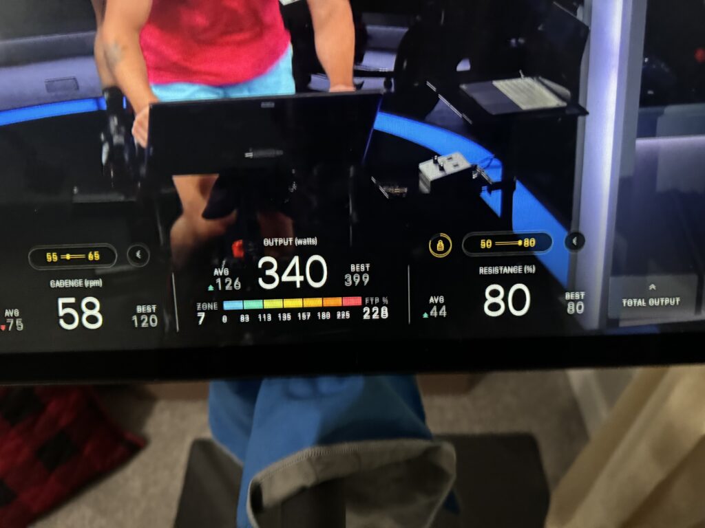 image of peloton screen